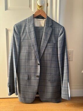 Todd Snyder Light Blue Plaid Suit